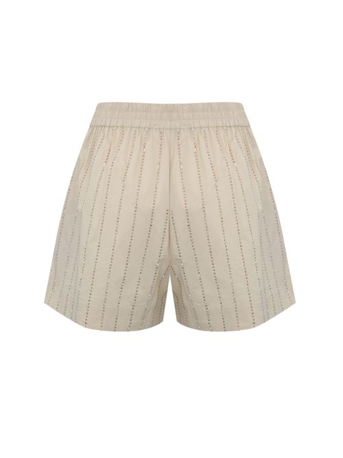 Shorts Meave in popeline con strass Mc2 Saint Barth | MEAVE06336H POPELINE STRASS STRIPES
